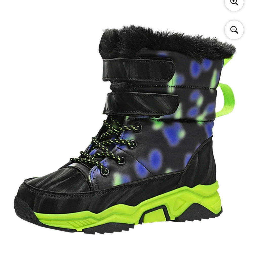 Big boy Black and Neon Green Winter Boots